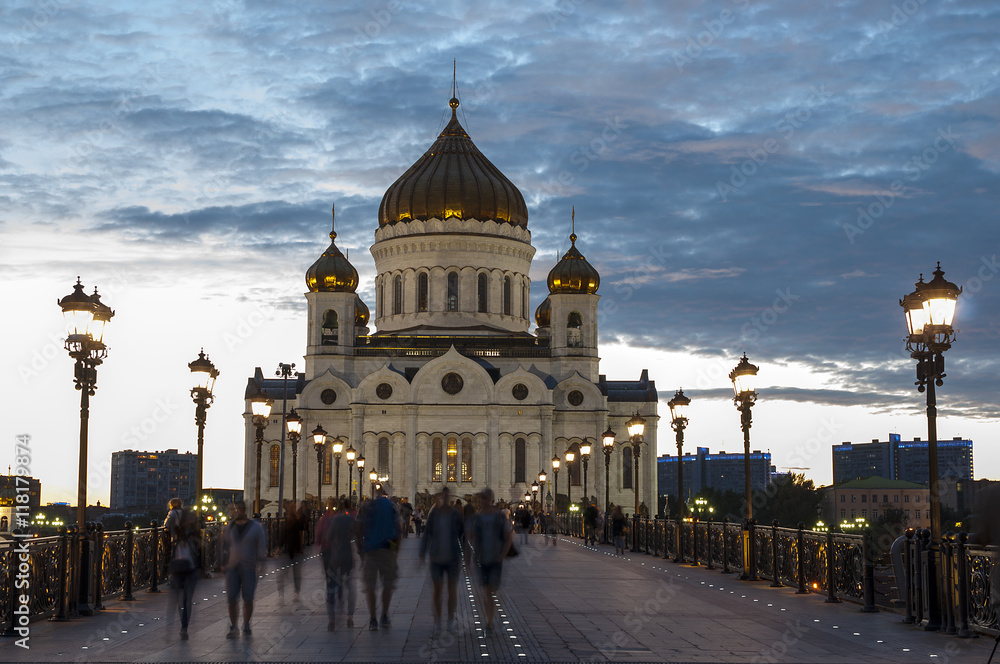 The Cathedral of Christ the Saviour in the summer evening in Moscow