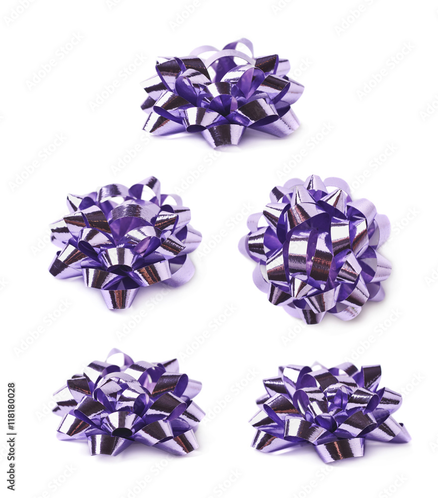 Decorational ribbon gift bow isolated Decorational ribbon gift bow isolated