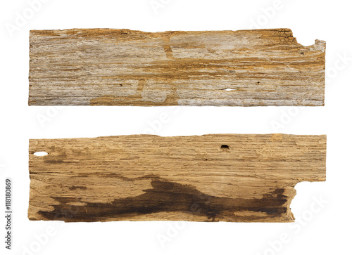 wooden planks isolated white background
