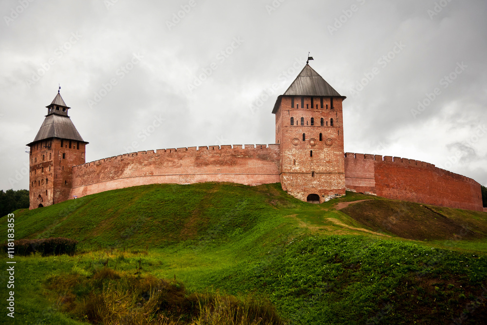 Kremlin of Great Novgorod in cloudy day