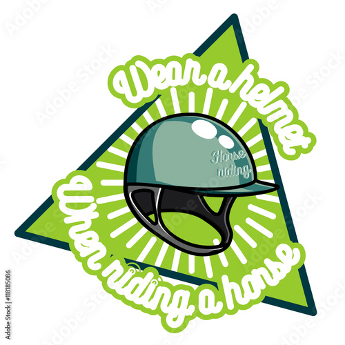 Color vintage Horse riding emblems