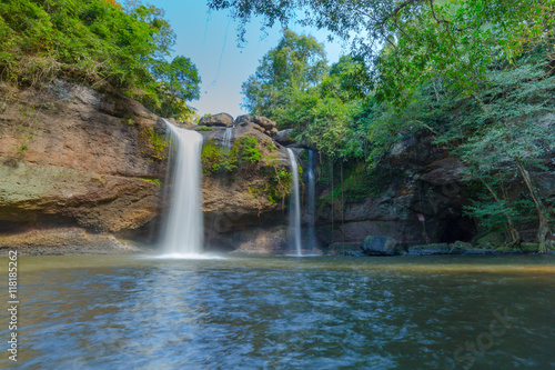 "Hew Suwat" waterfall in Khao Yao national park of Thailand.