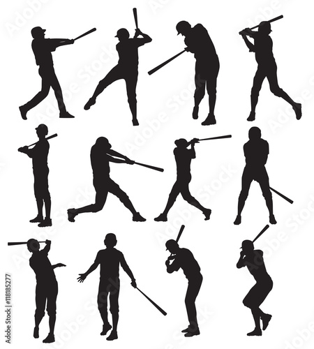 Baseball Player Silhouettes