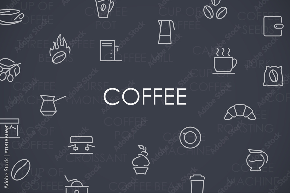 Coffee Thin Line Icons