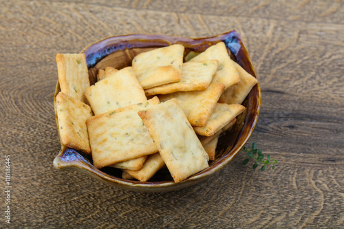 Crackers in the bowl