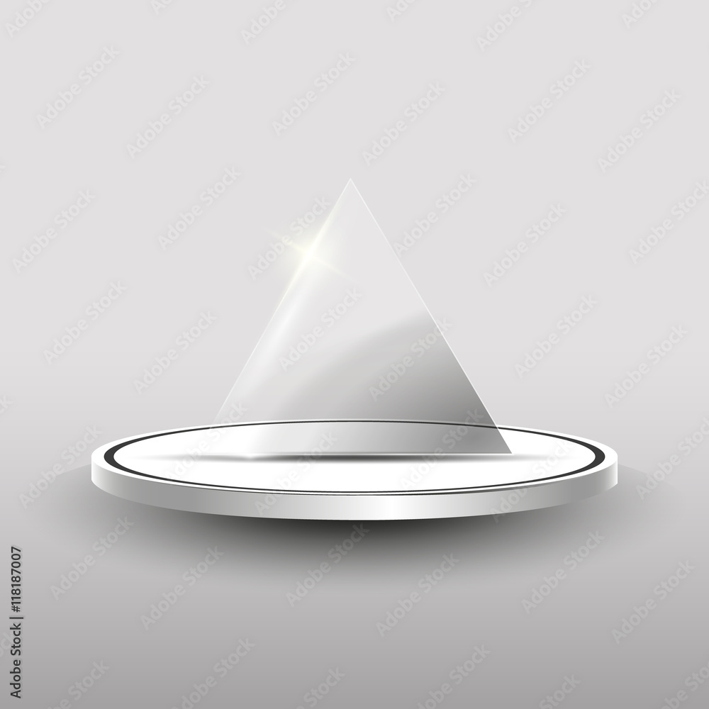 Fototapeta premium Realistic Blkan Vector Glass Trophy Award