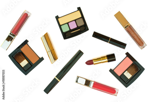 Isolated cosmetics set on a white background