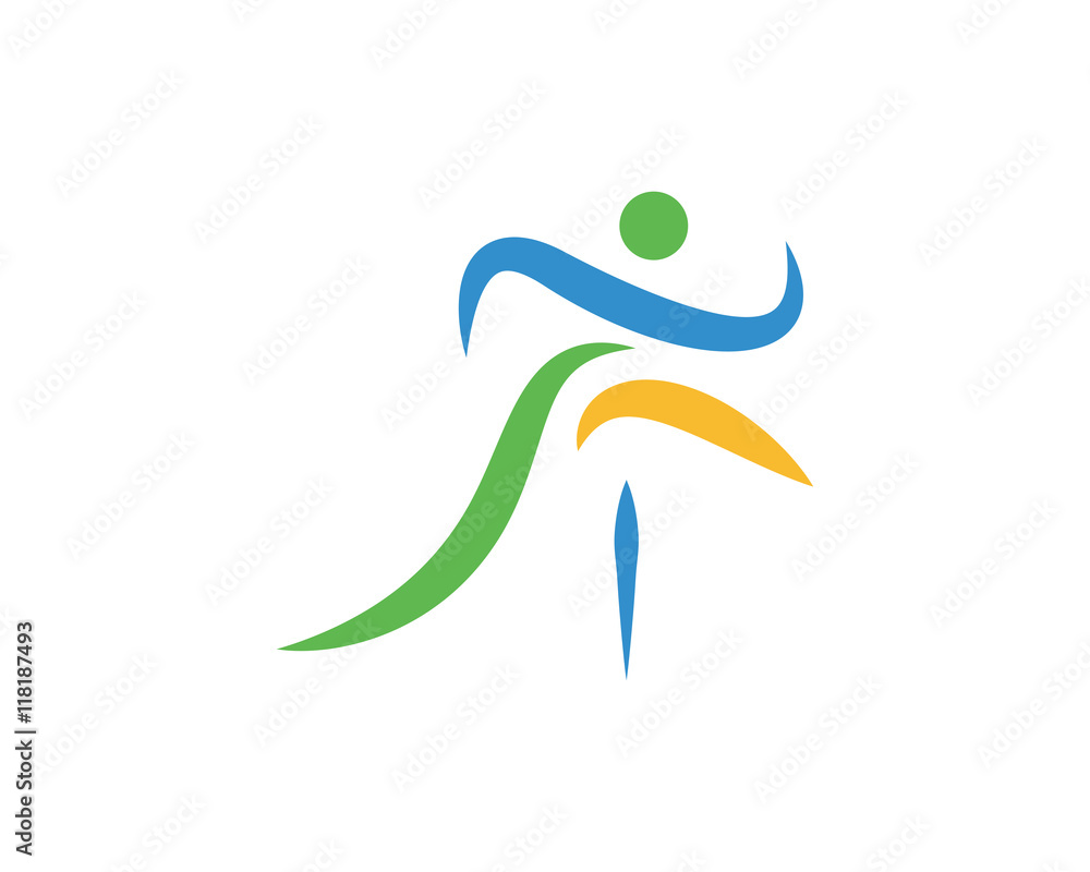 Modern Sports Logo Symbol - Hurdles Run Modern Sports Logo Symbol - Hurdles Run