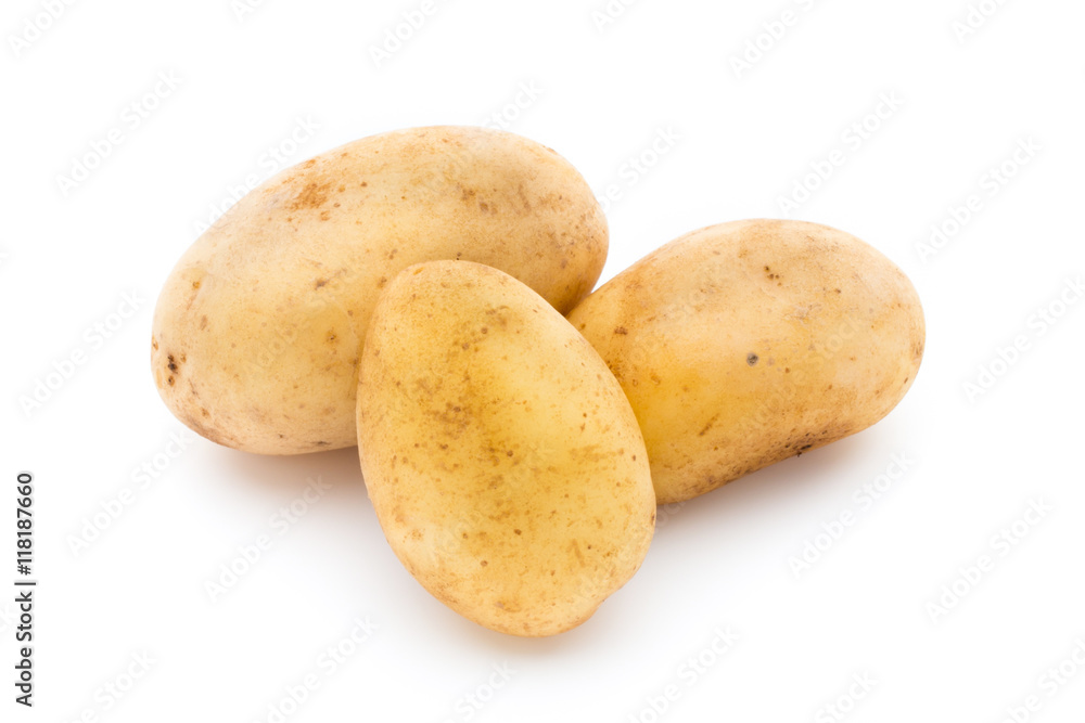 New potato isolated on white background. New potato isolated on white background.