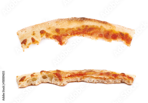 Pizza crust isolated photo