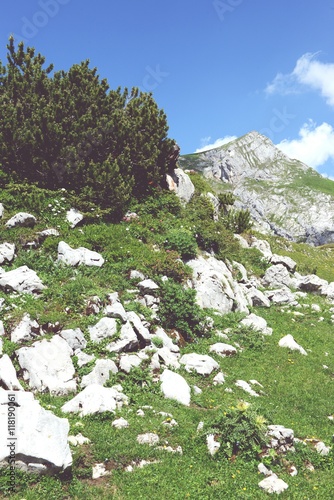 hiking in Rofan mountain aeria in Tyrol (Austria)