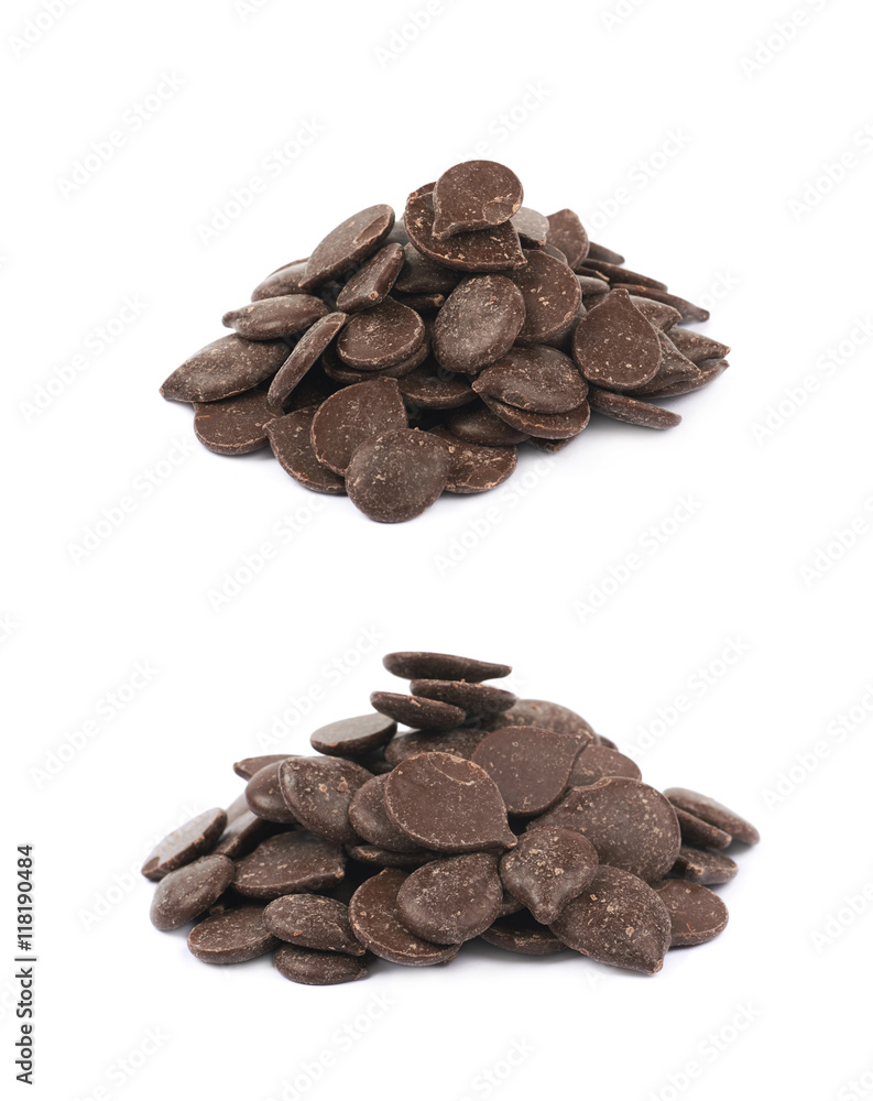 Obraz premium Chocolate chips composition isolated