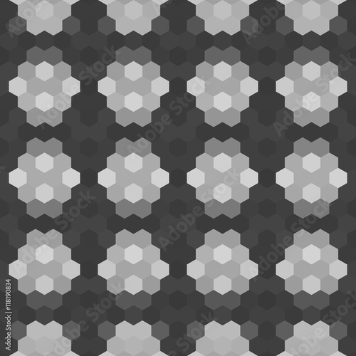 Kaleidoscopic low poly hexagon style vector mosaic background