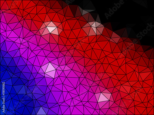 Rainbow low poly triangle style vector mosaic background