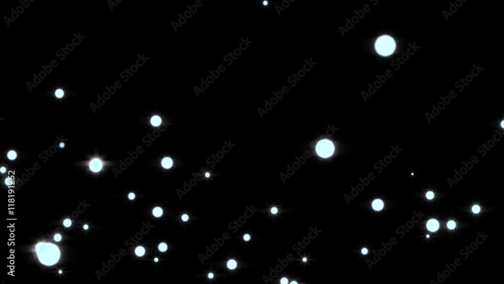 Glowing star particle in random direction  3D render abstract background  animation motion graphic with copy space on black background