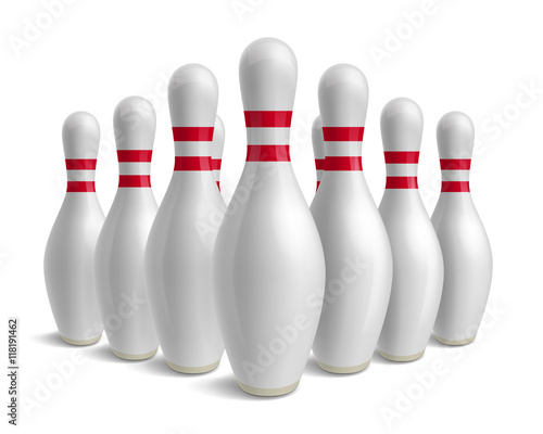 Fototapeta Group of bowling pins