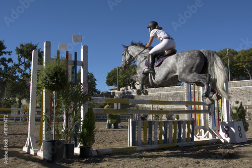 Equitazione, salto con ostacoli photo