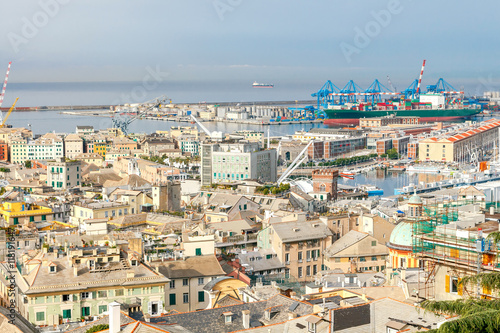 Fototapeta Naklejka Na Ścianę i Meble -  Genoa. Aerial view.