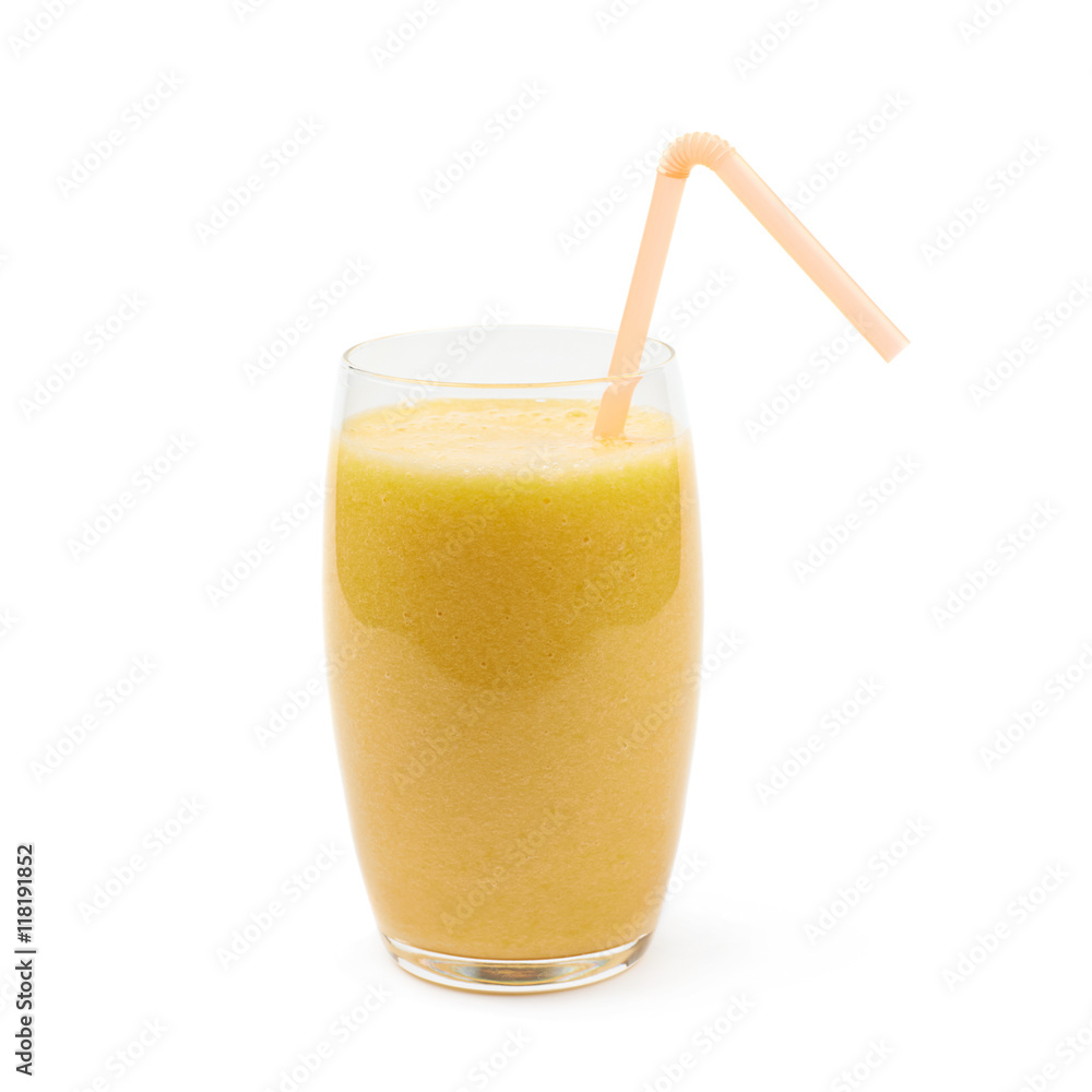 Glass filled with smoothie isolated Glass filled with smoothie isolated