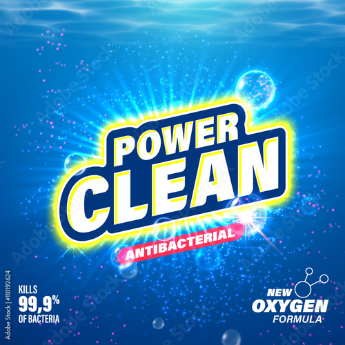 Laundry detergent, toilet cleanser package design