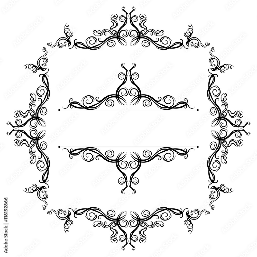 Frame and border with graphic elements Frame and border with graphic elements