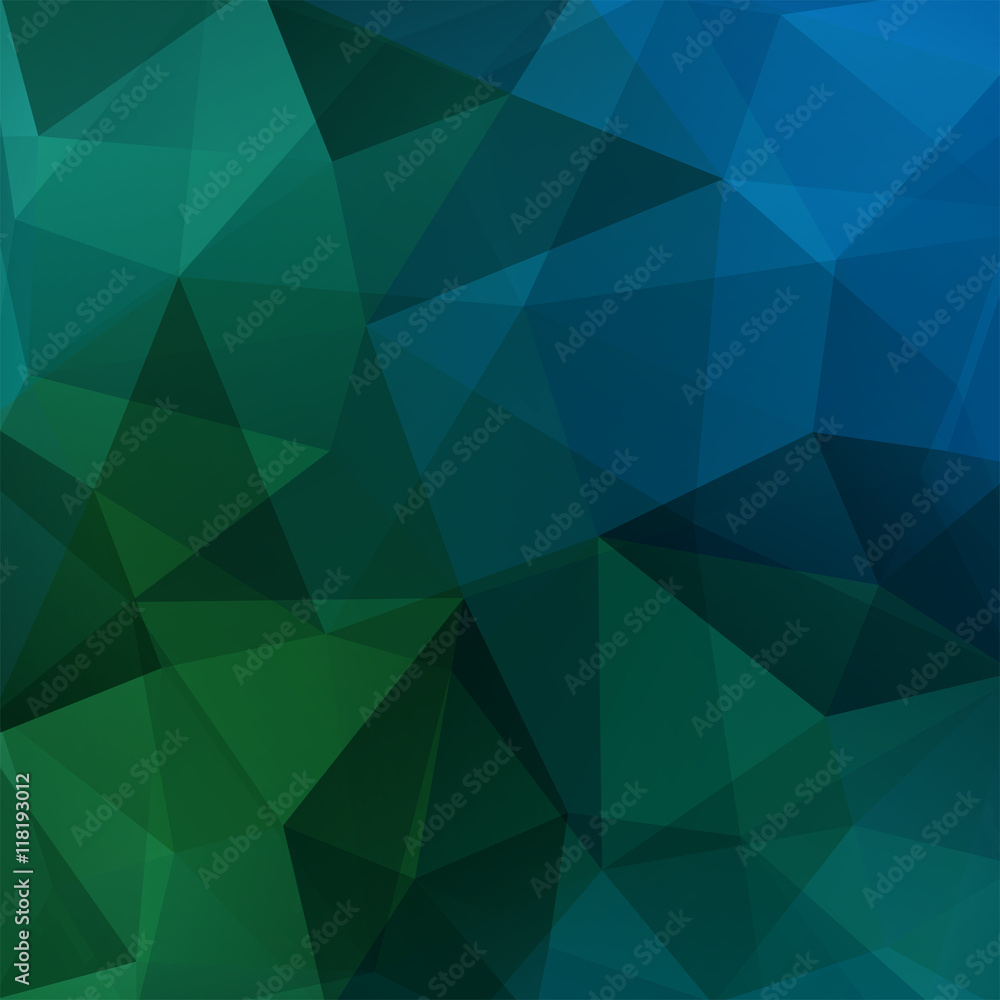 Abstract geometric style green background. Dark blue business background