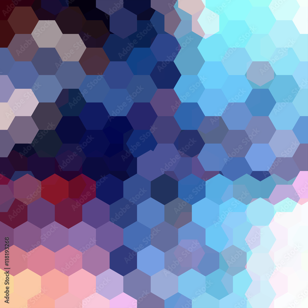 Vector background with blue, black hexagons. Can be used in cover design Vector background with blue, black hexagons. Can be used in cover design
