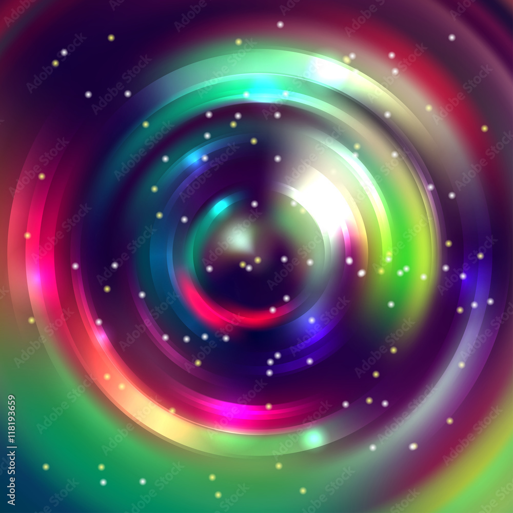 Abstract circle background, Vector design. Glowing spiral.