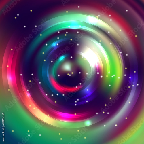 Abstract circle background, Vector design. Glowing spiral.