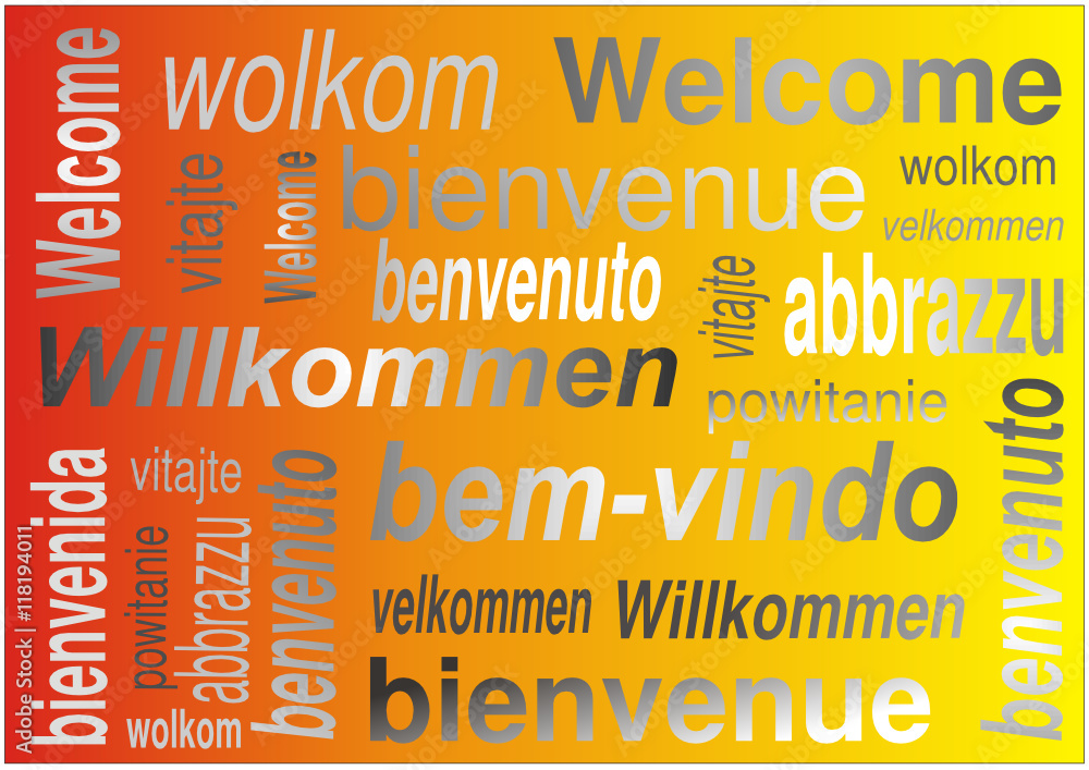 Willkommen - Welcome - Bienvenue - Benvenuto, - bienvenida Stock Vector