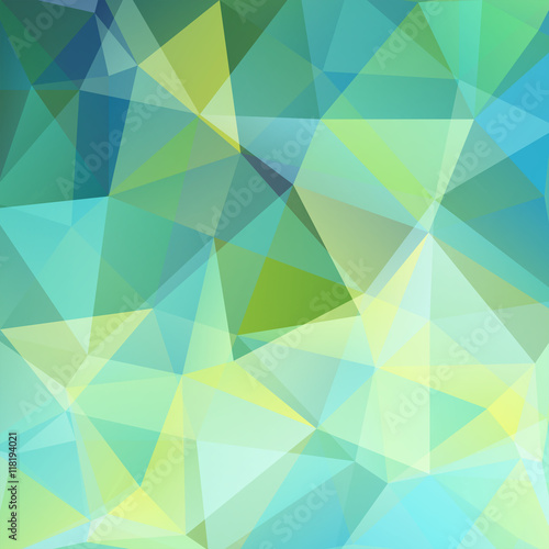 Wallpaper Mural Abstract polygonal background. Green geometric vector illustration. Yellow, blue, green colors Torontodigital.ca