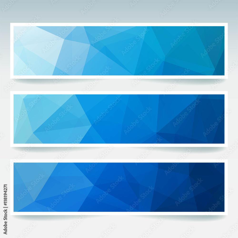 Abstract banner with business design templates. Set with polygon triangles