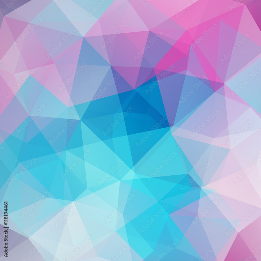 abstract background consisting of pink, blue triangles, vector illustration