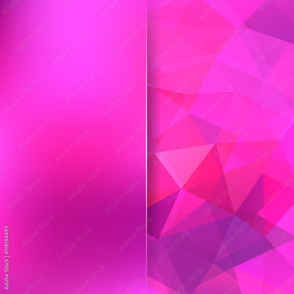 Obraz premium Background of pink geometric shapes. Blur backdrop with glass. 