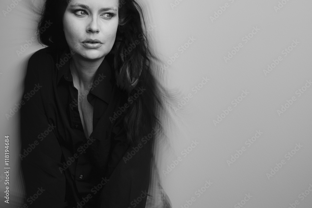 Young Woman daydreaming at home, imagination Young Woman daydreaming at home, imagination