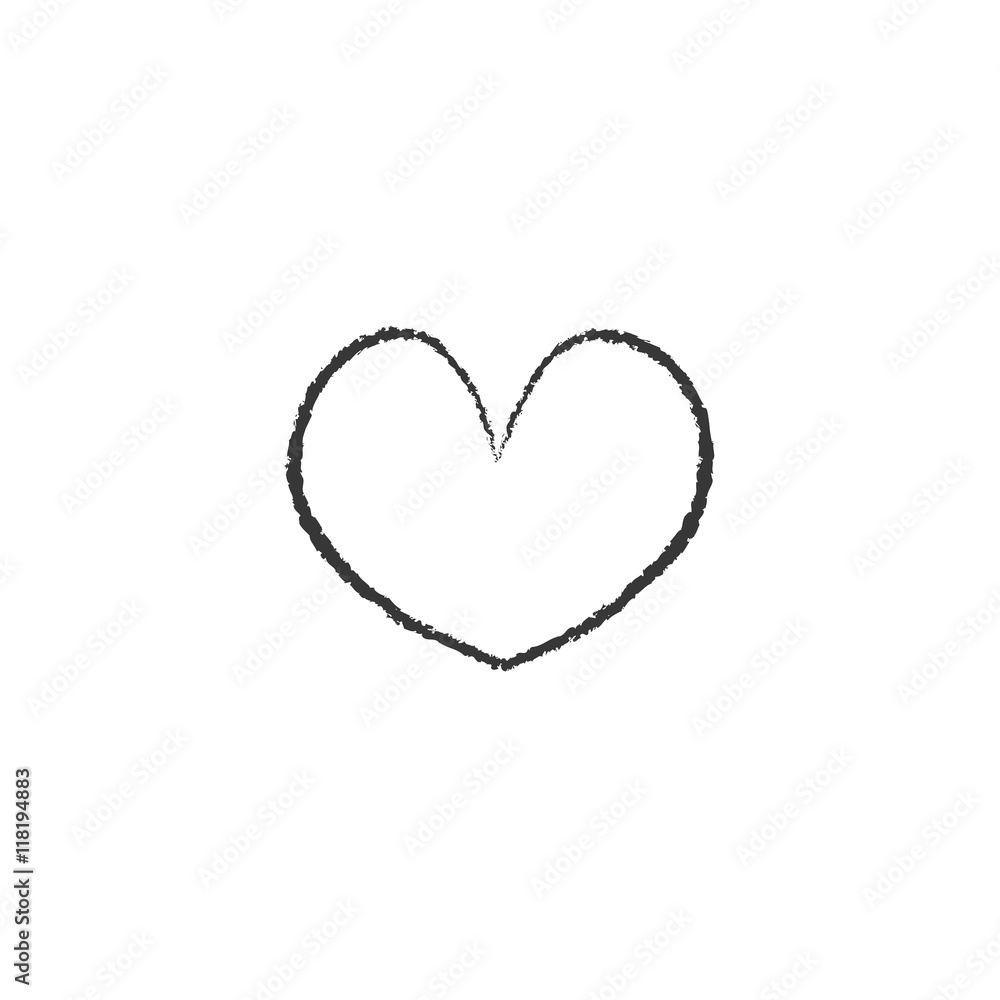 Heart doodle set, vector illustration hand drawn