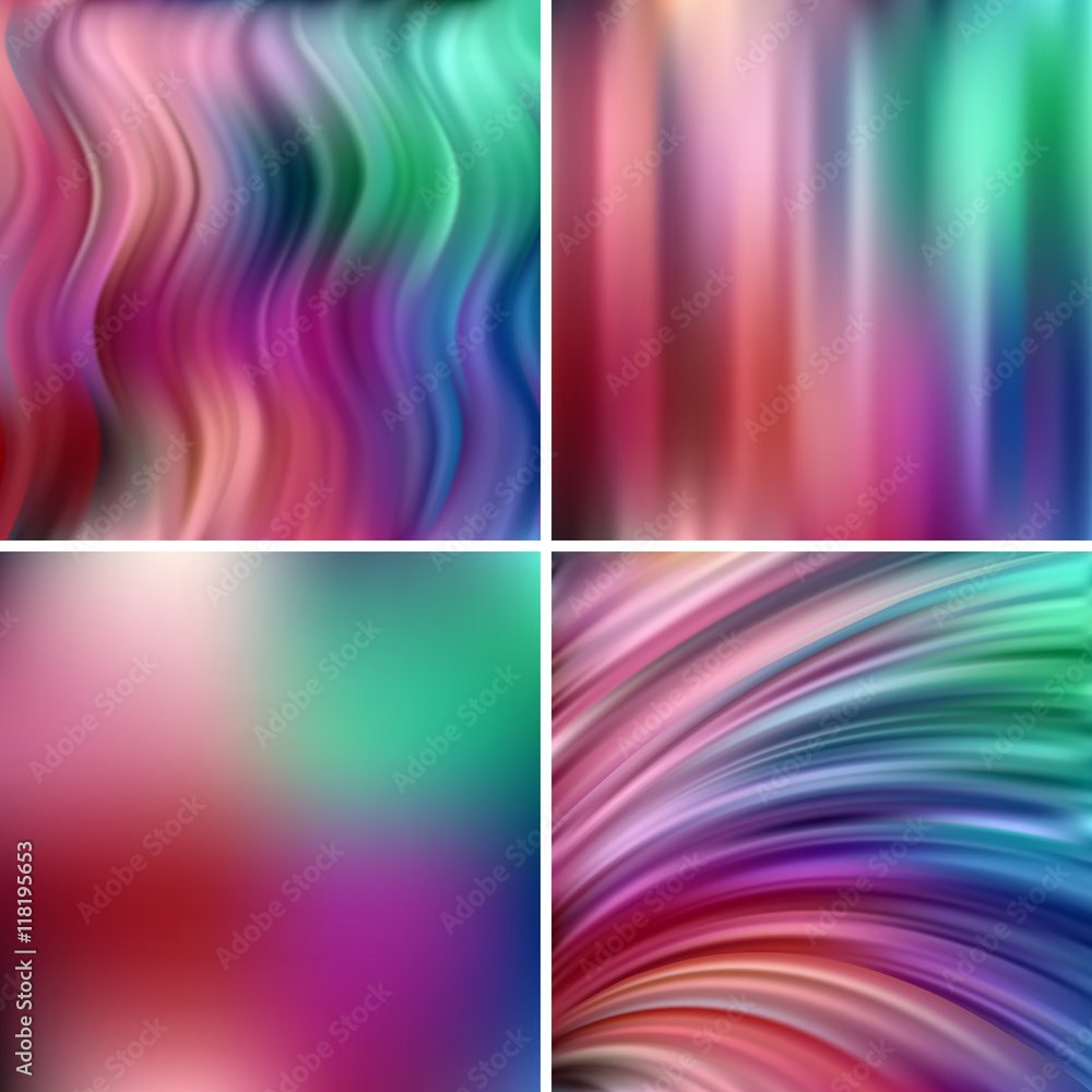 Set of four square backgrounds. Abstract vector illustration 