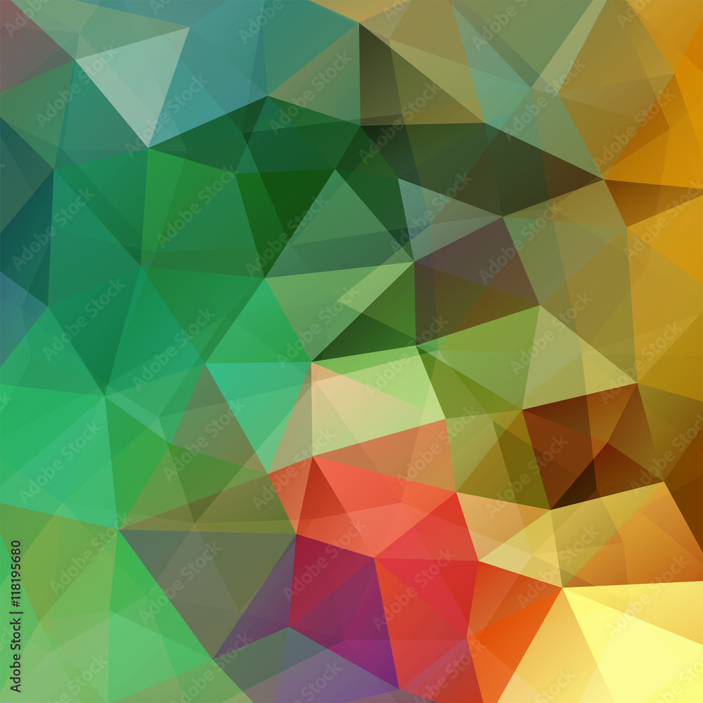 abstract background consisting of yellow, green, red triangles