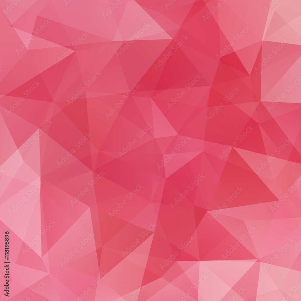 Abstract red mosaic background. Triangle geometric background. 