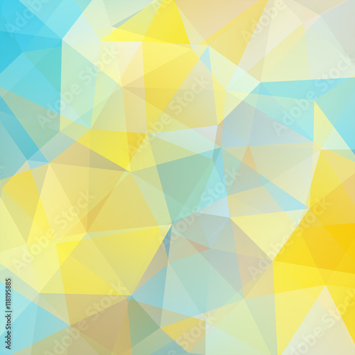 Geometric pattern  polygon triangles vector background in yellow  blue  whte triangles
