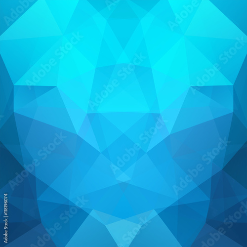 Background of geometric shapes. Blue mosaic pattern. 