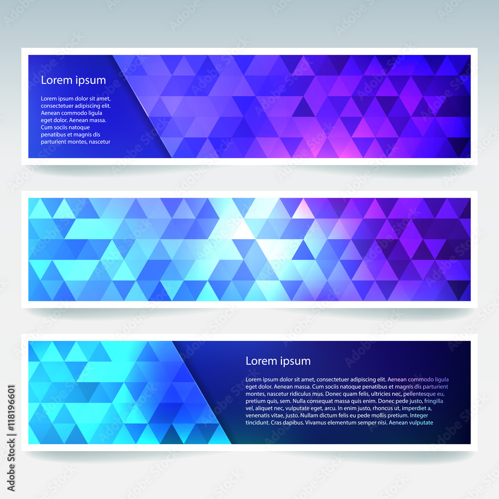 Fototapeta premium Set of banner templates with abstract background. Modern vector