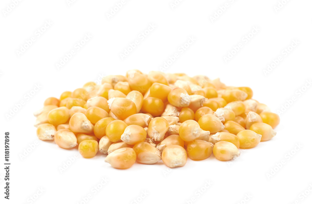 Pile of corn kernels isolated Pile of corn kernels isolated