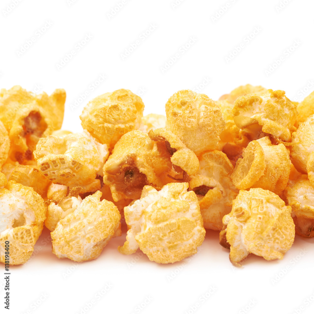 Pile of popcorn flakes isolated Pile of popcorn flakes isolated