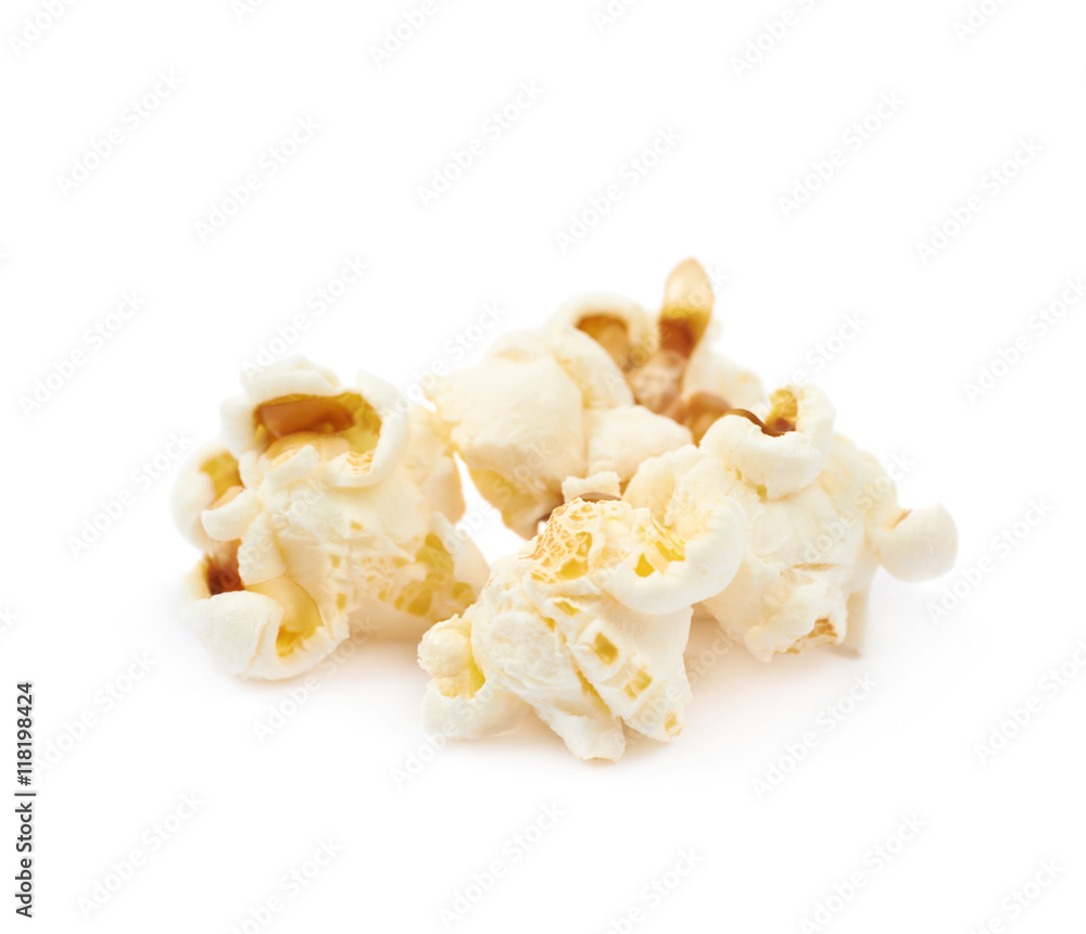Pile of popcorn flakes isolated