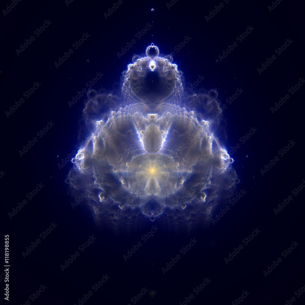 Fototapeta premium Buddhabrot - fractal Buddha on night starry sky