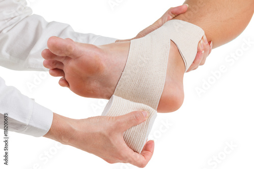 Flexible elastic supportive orthopedic bandage, compression stabilizer ankle.