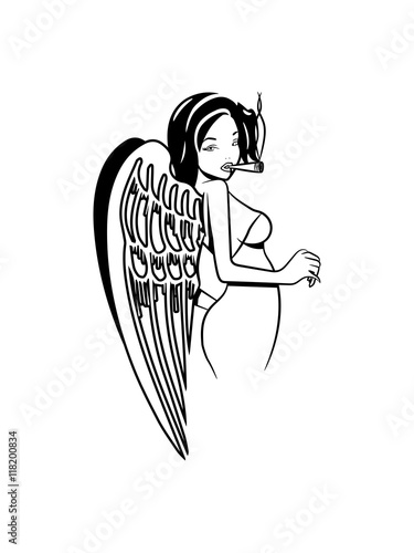 Angel wings sexy joint kiffen
