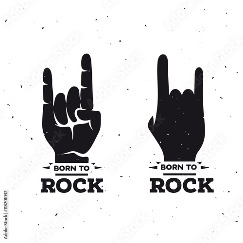 Born to rock vintage poster. Vector illustration.
