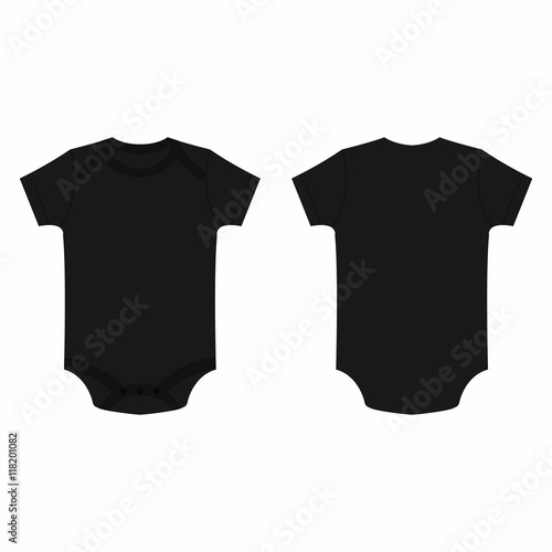 Black baby bodysuit vector isolated